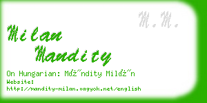 milan mandity business card